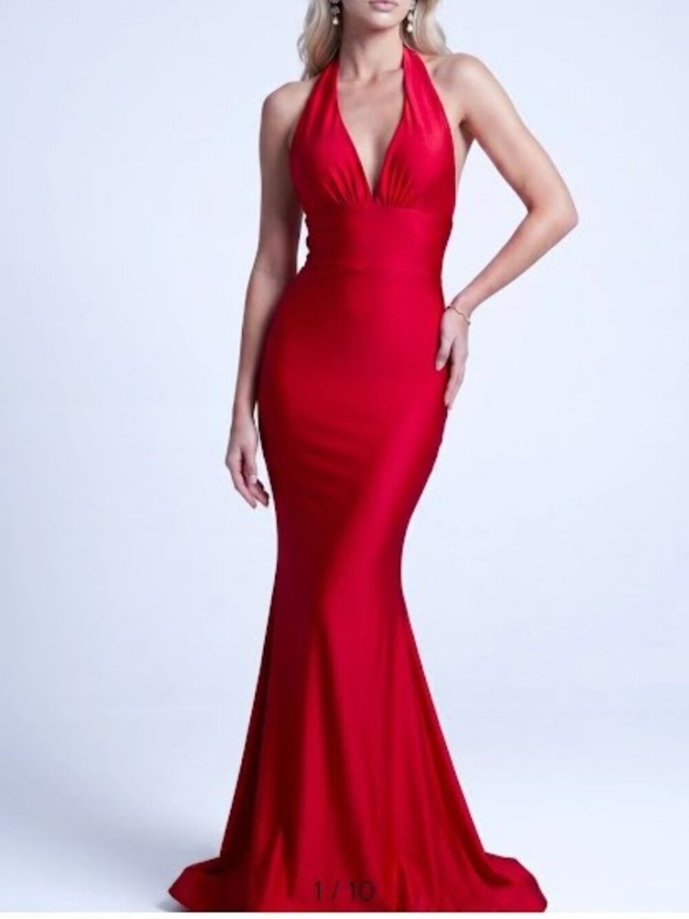 Jessica Angel Formal Red Mermaid Gown | Size XS | Custom Hem & Ruched Back